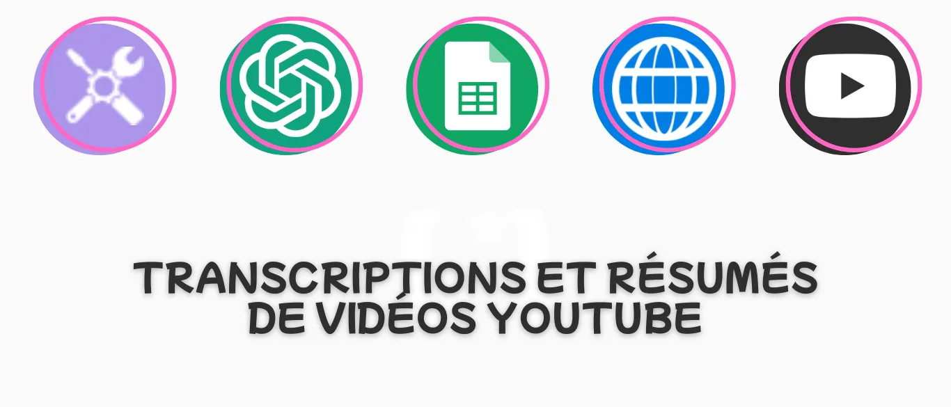 Transcriptions et résumés de vidéos YouTube envoyés dans Google Sheets